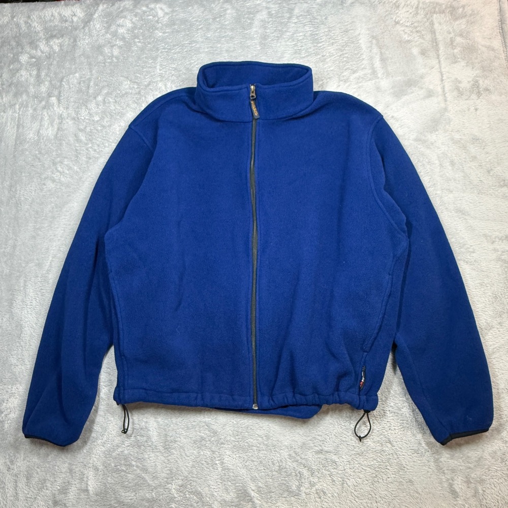 Woolrich Fleece Jacket Mens XXL Blue Polartec Full Zip Outdoor Hiking Y2K